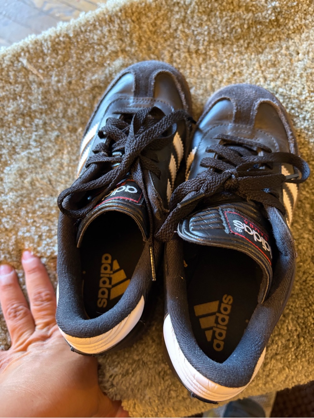 adidas Kids Black and White Samba Sneaker size 3 - Picture 5 of 7